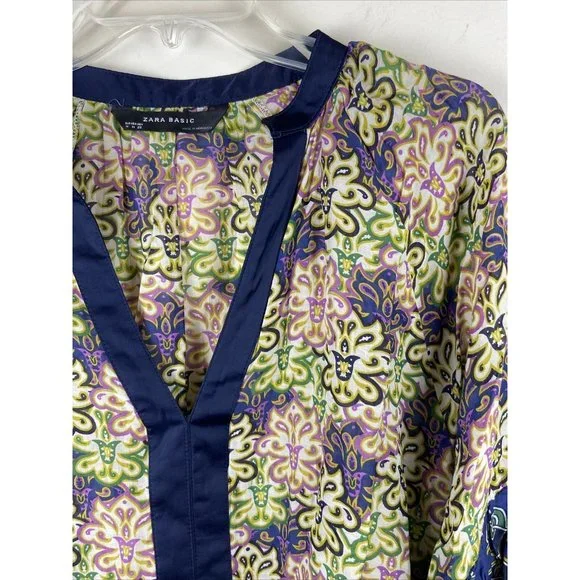 Zara Women’s Tunic Top Sz M Blouse, Boho, Art Deco design, fabulous bell sleeves - Picture 4 of 6